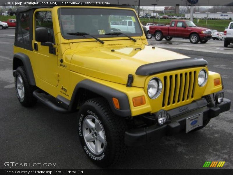 Solar Yellow / Dark Slate Gray 2004 Jeep Wrangler Sport 4x4