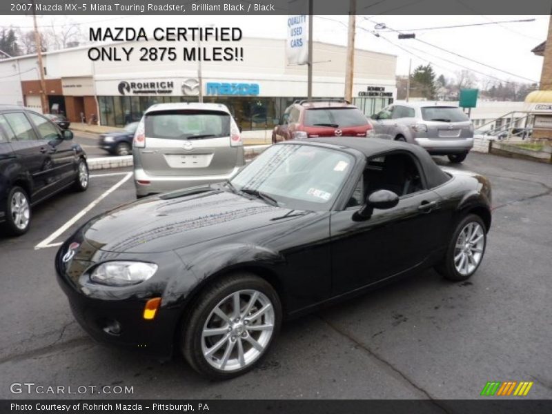 Brilliant Black / Black 2007 Mazda MX-5 Miata Touring Roadster