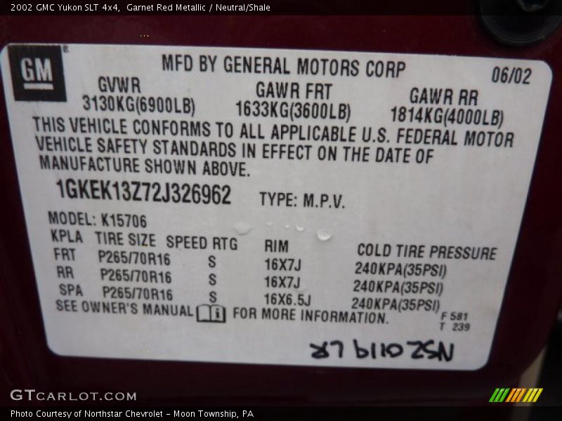Garnet Red Metallic / Neutral/Shale 2002 GMC Yukon SLT 4x4