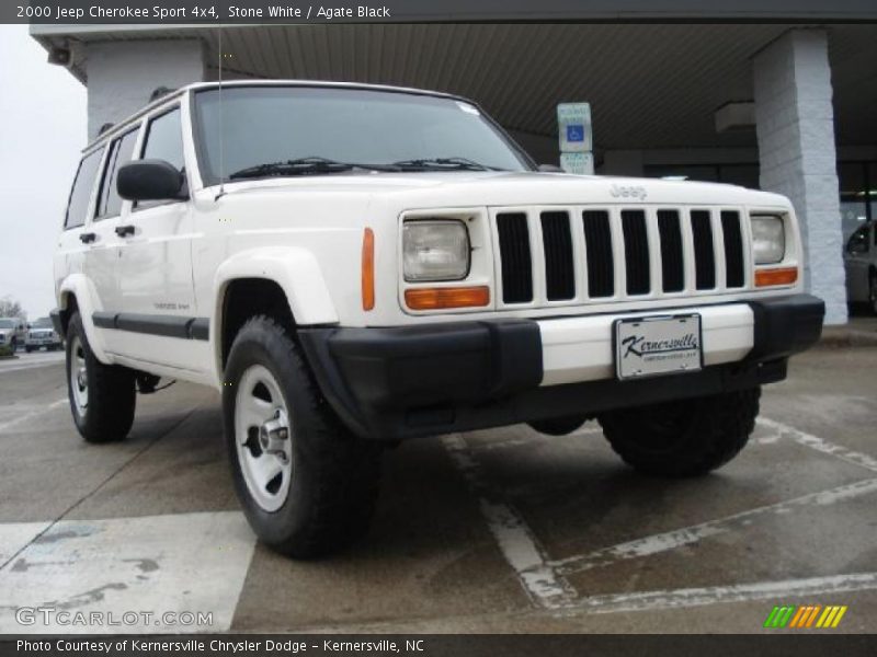Stone White / Agate Black 2000 Jeep Cherokee Sport 4x4