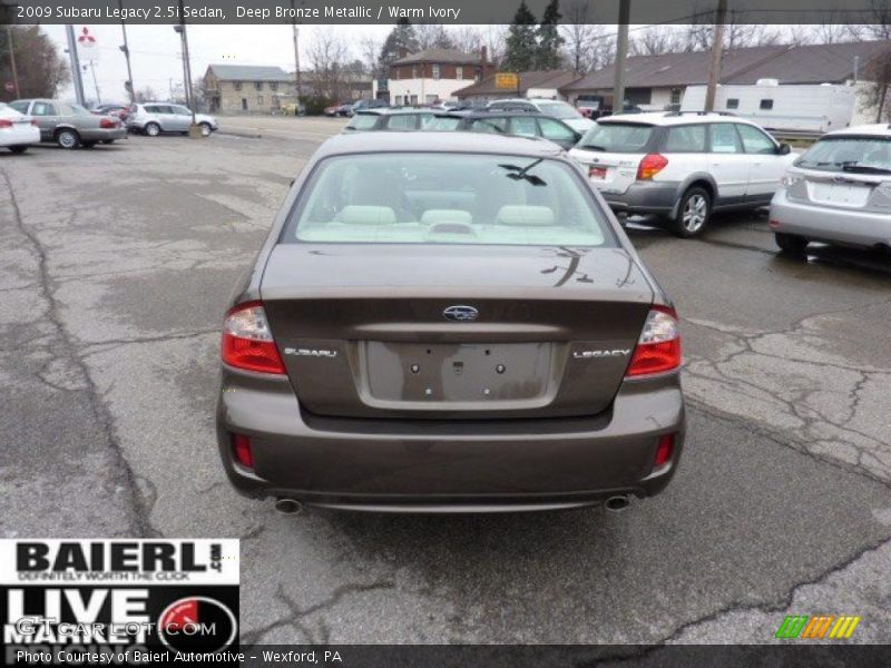 Deep Bronze Metallic / Warm Ivory 2009 Subaru Legacy 2.5i Sedan
