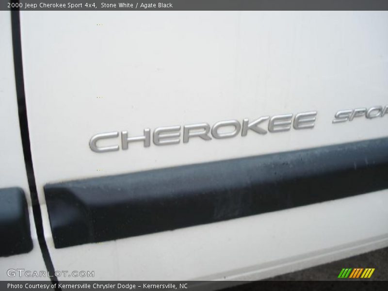 Stone White / Agate Black 2000 Jeep Cherokee Sport 4x4