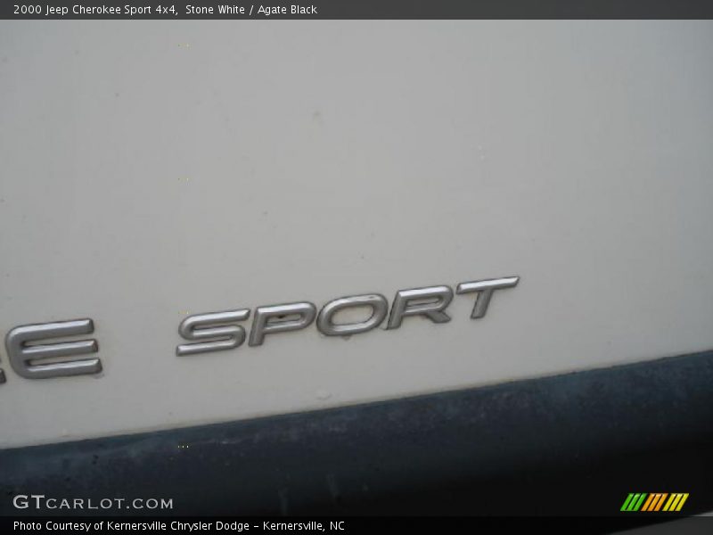 Stone White / Agate Black 2000 Jeep Cherokee Sport 4x4
