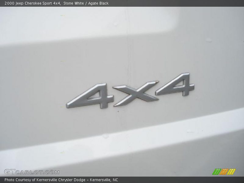 Stone White / Agate Black 2000 Jeep Cherokee Sport 4x4
