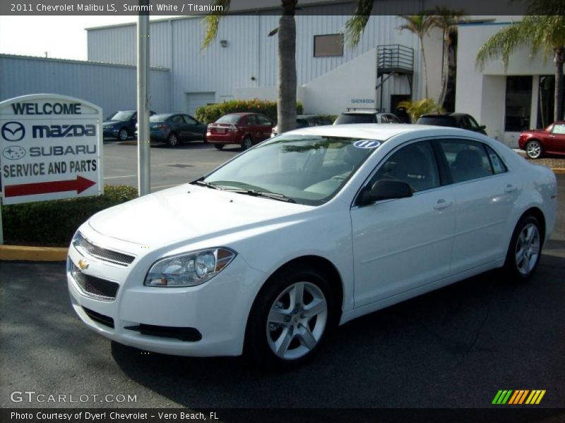 Summit White / Titanium 2011 Chevrolet Malibu LS