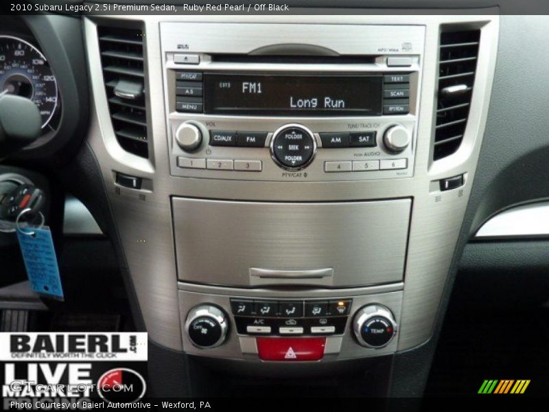 Ruby Red Pearl / Off Black 2010 Subaru Legacy 2.5i Premium Sedan