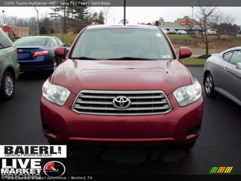 Salsa Red Pearl / Sand Beige 2008 Toyota Highlander 4WD