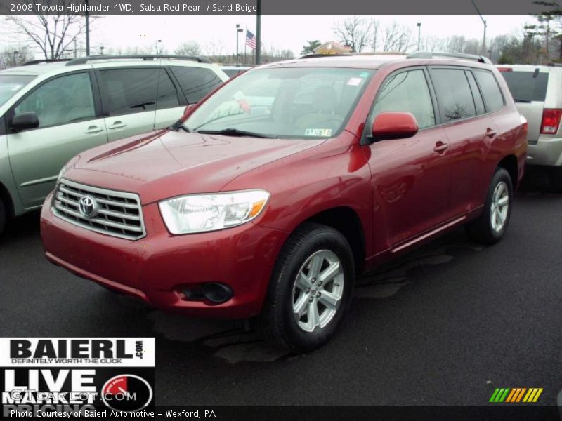 Salsa Red Pearl / Sand Beige 2008 Toyota Highlander 4WD