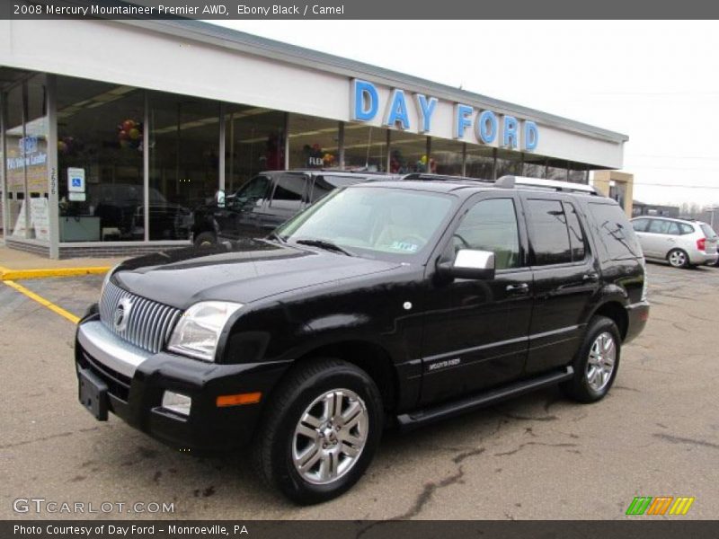 Ebony Black / Camel 2008 Mercury Mountaineer Premier AWD