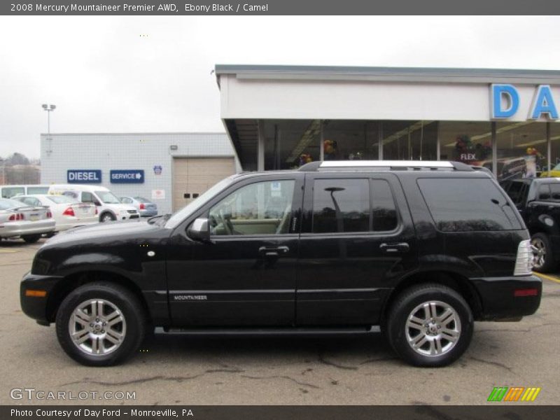 Ebony Black / Camel 2008 Mercury Mountaineer Premier AWD