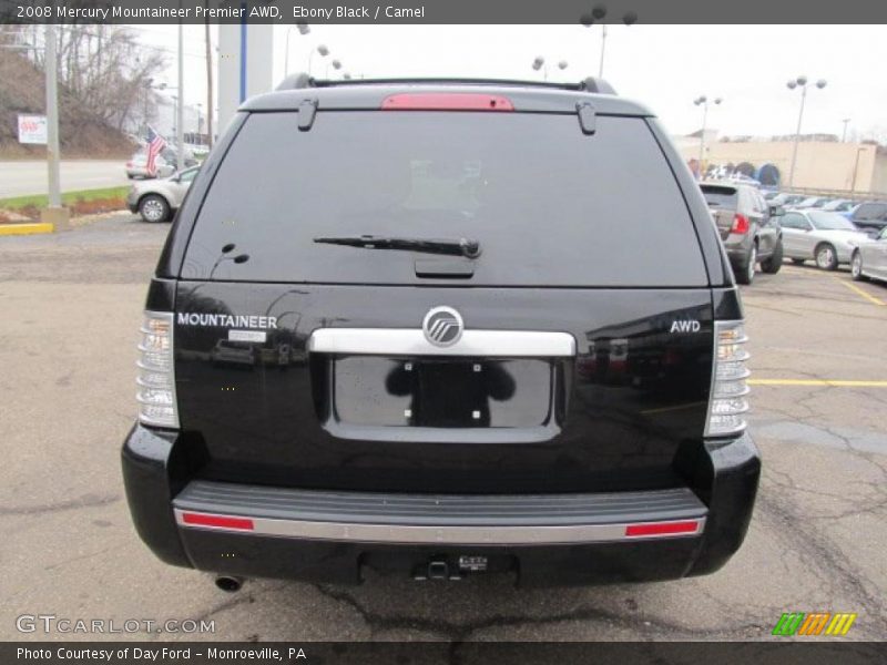 Ebony Black / Camel 2008 Mercury Mountaineer Premier AWD