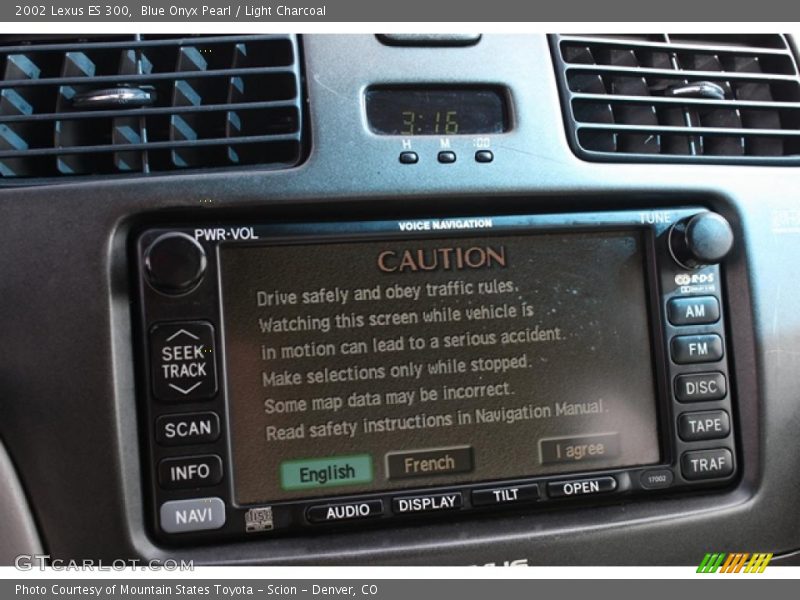 Blue Onyx Pearl / Light Charcoal 2002 Lexus ES 300