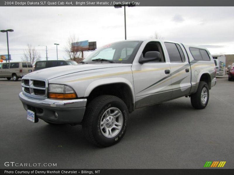 Bright Silver Metallic / Dark Slate Gray 2004 Dodge Dakota SLT Quad Cab 4x4