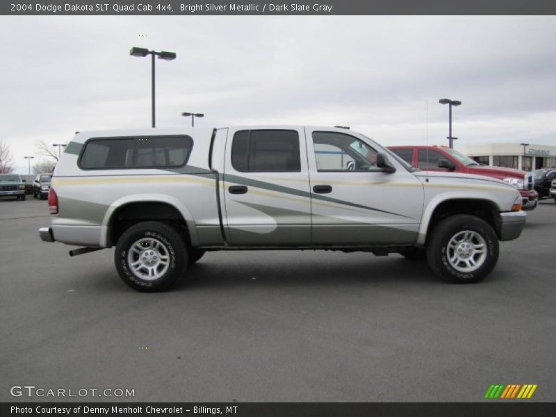 Bright Silver Metallic / Dark Slate Gray 2004 Dodge Dakota SLT Quad Cab 4x4