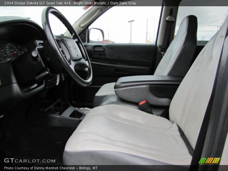 Bright Silver Metallic / Dark Slate Gray 2004 Dodge Dakota SLT Quad Cab 4x4