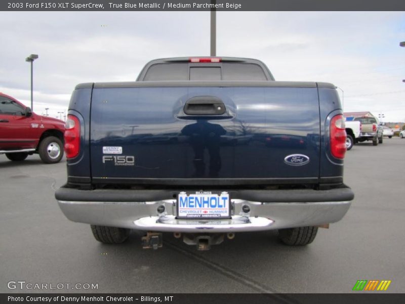 True Blue Metallic / Medium Parchment Beige 2003 Ford F150 XLT SuperCrew