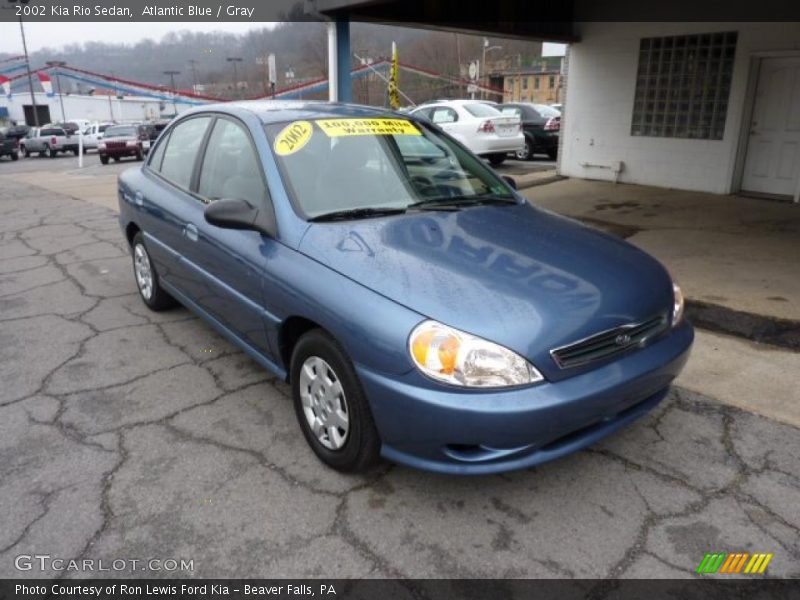 Atlantic Blue / Gray 2002 Kia Rio Sedan
