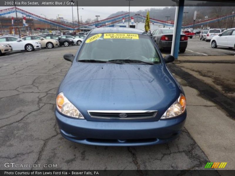 Atlantic Blue / Gray 2002 Kia Rio Sedan