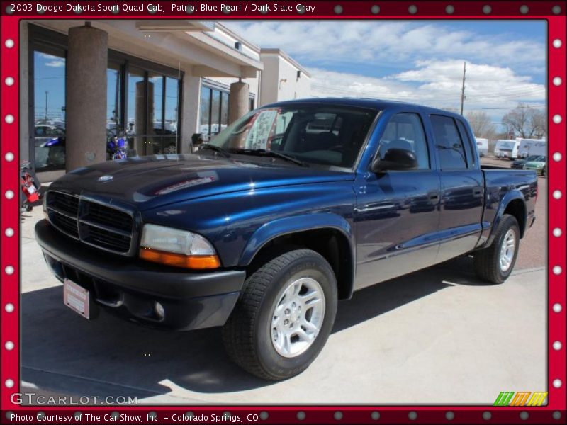 Patriot Blue Pearl / Dark Slate Gray 2003 Dodge Dakota Sport Quad Cab