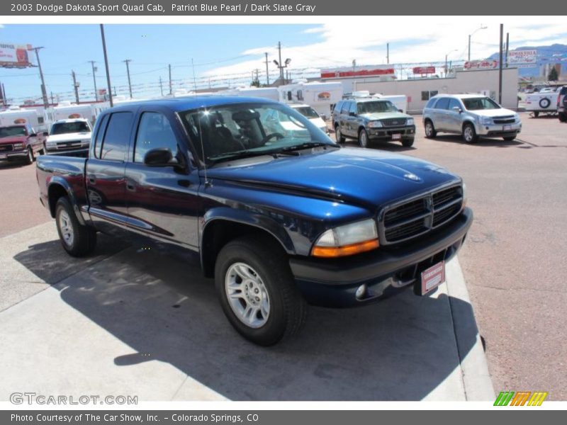 Patriot Blue Pearl / Dark Slate Gray 2003 Dodge Dakota Sport Quad Cab