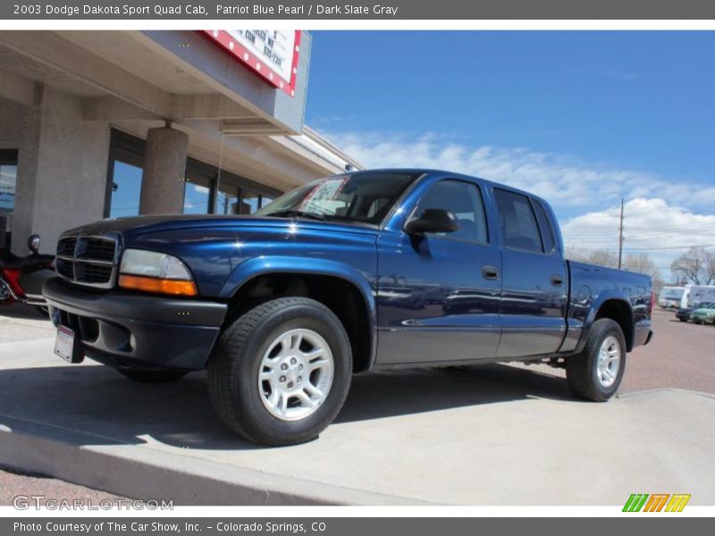 Patriot Blue Pearl / Dark Slate Gray 2003 Dodge Dakota Sport Quad Cab