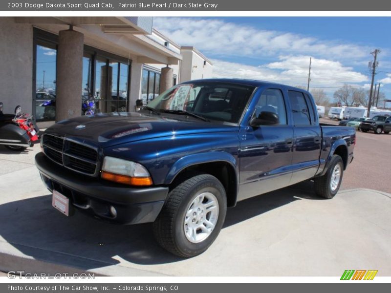 Patriot Blue Pearl / Dark Slate Gray 2003 Dodge Dakota Sport Quad Cab