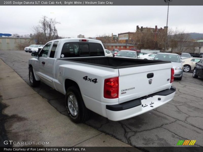 Bright White / Medium Slate Gray 2005 Dodge Dakota SLT Club Cab 4x4