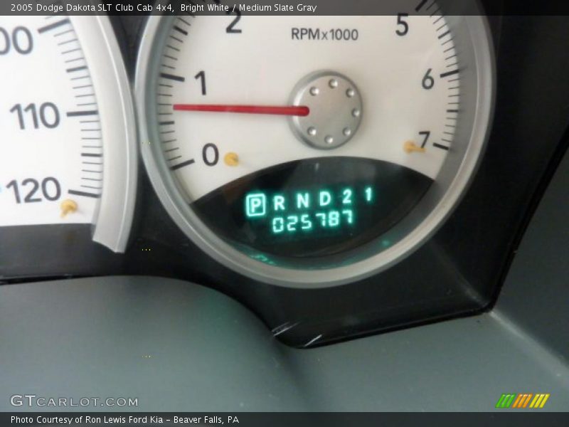 Bright White / Medium Slate Gray 2005 Dodge Dakota SLT Club Cab 4x4