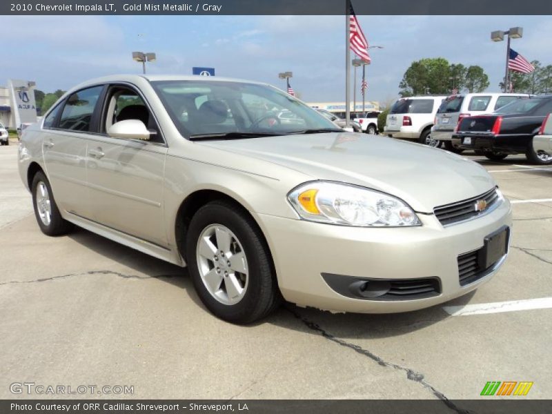 Gold Mist Metallic / Gray 2010 Chevrolet Impala LT
