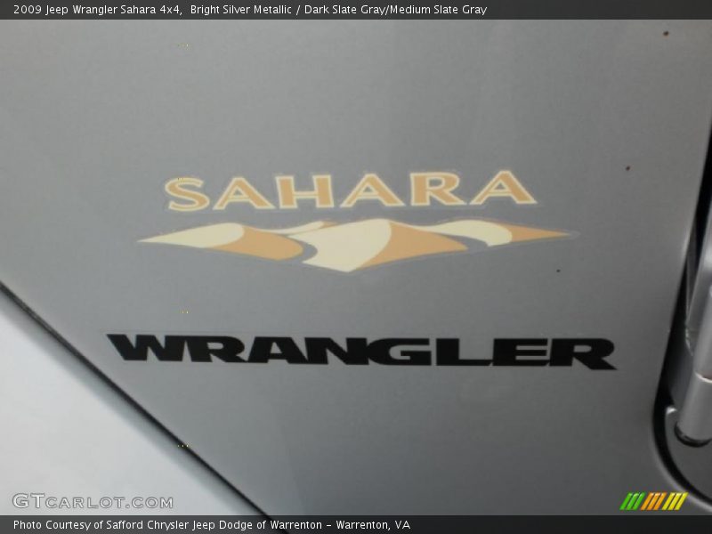 Bright Silver Metallic / Dark Slate Gray/Medium Slate Gray 2009 Jeep Wrangler Sahara 4x4