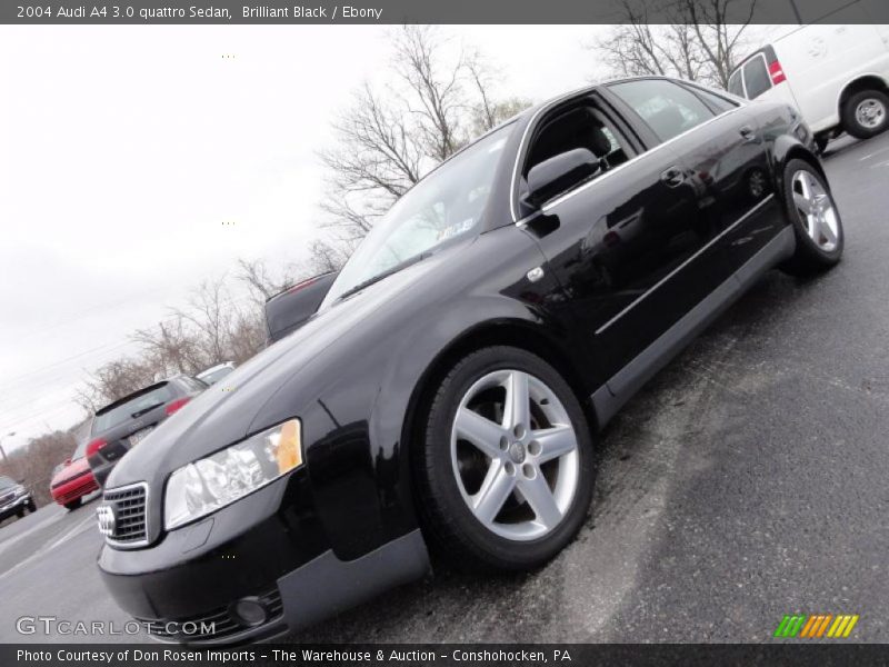Brilliant Black / Ebony 2004 Audi A4 3.0 quattro Sedan