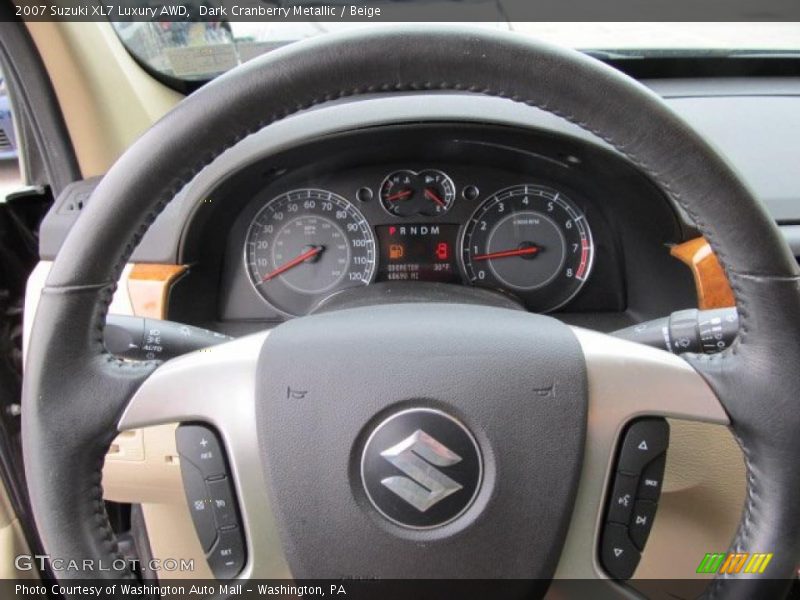Dark Cranberry Metallic / Beige 2007 Suzuki XL7 Luxury AWD