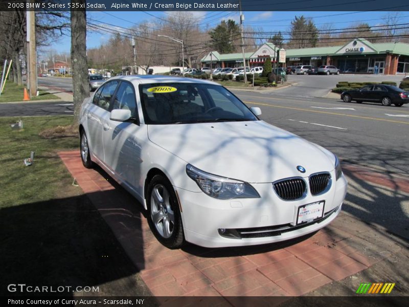 Alpine White / Cream Beige Dakota Leather 2008 BMW 5 Series 535xi Sedan