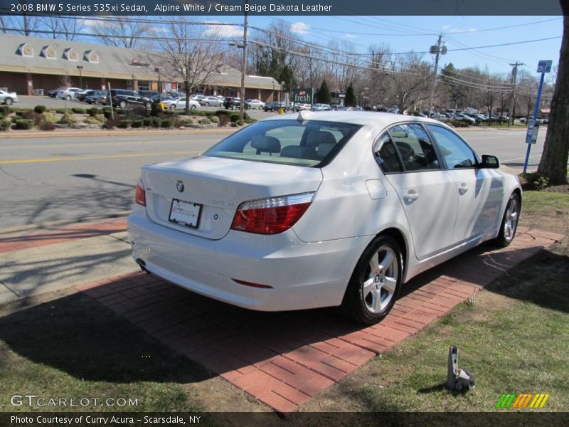 Alpine White / Cream Beige Dakota Leather 2008 BMW 5 Series 535xi Sedan