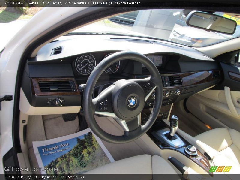 Alpine White / Cream Beige Dakota Leather 2008 BMW 5 Series 535xi Sedan