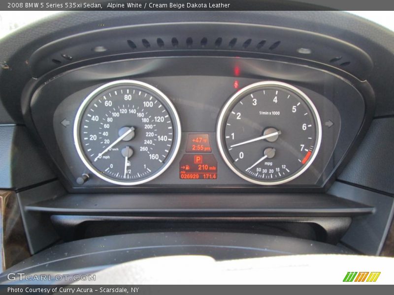 Alpine White / Cream Beige Dakota Leather 2008 BMW 5 Series 535xi Sedan