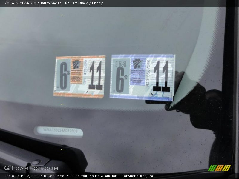 Brilliant Black / Ebony 2004 Audi A4 3.0 quattro Sedan