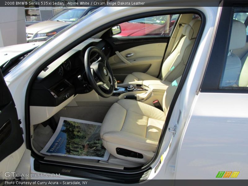 Alpine White / Cream Beige Dakota Leather 2008 BMW 5 Series 535xi Sedan