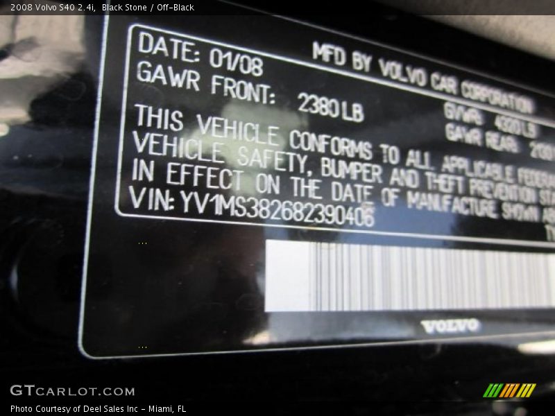 Black Stone / Off-Black 2008 Volvo S40 2.4i