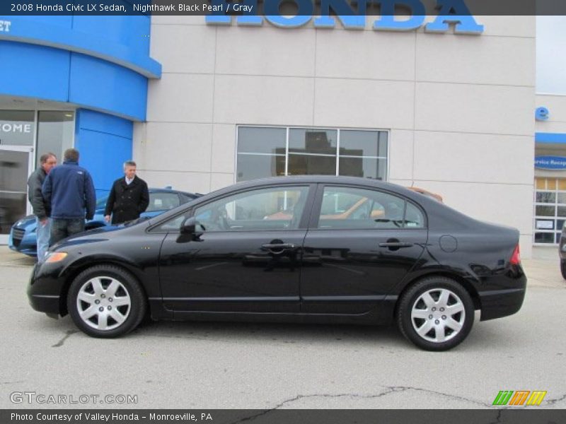 Nighthawk Black Pearl / Gray 2008 Honda Civic LX Sedan