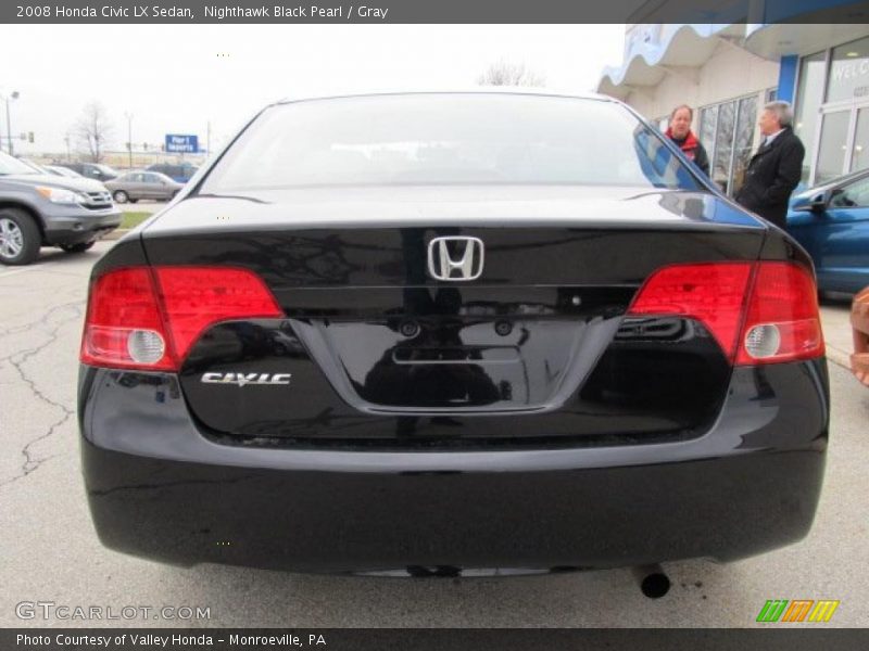Nighthawk Black Pearl / Gray 2008 Honda Civic LX Sedan