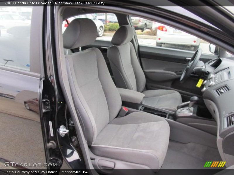 Nighthawk Black Pearl / Gray 2008 Honda Civic LX Sedan
