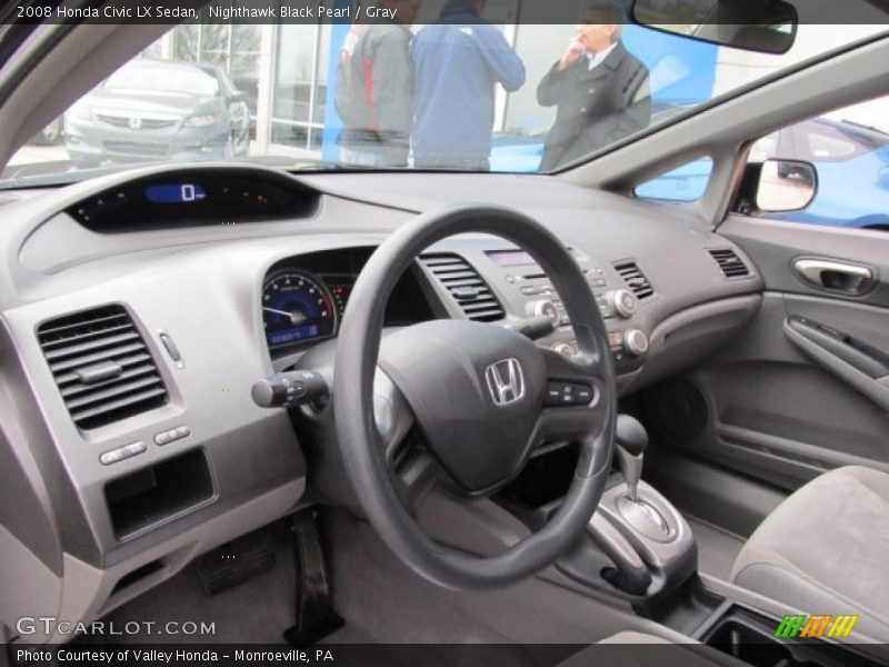 Nighthawk Black Pearl / Gray 2008 Honda Civic LX Sedan