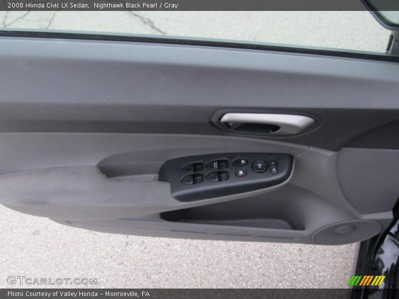 Nighthawk Black Pearl / Gray 2008 Honda Civic LX Sedan