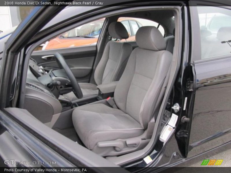 Nighthawk Black Pearl / Gray 2008 Honda Civic LX Sedan