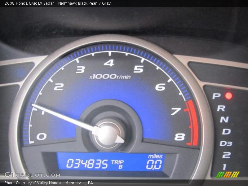 Nighthawk Black Pearl / Gray 2008 Honda Civic LX Sedan