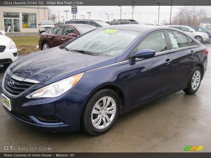 Indigo Blue Pearl / Gray 2011 Hyundai Sonata GLS