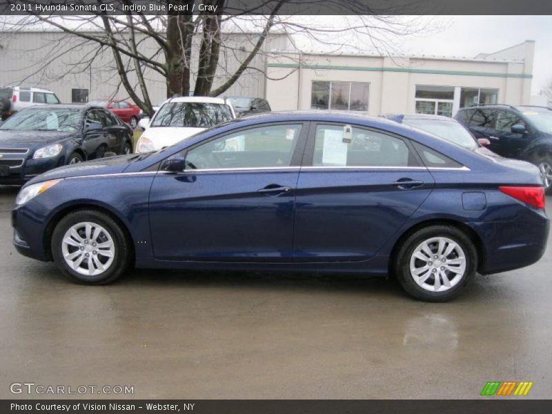 Indigo Blue Pearl / Gray 2011 Hyundai Sonata GLS
