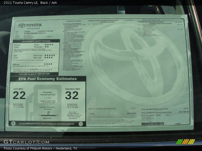 Black / Ash 2011 Toyota Camry LE