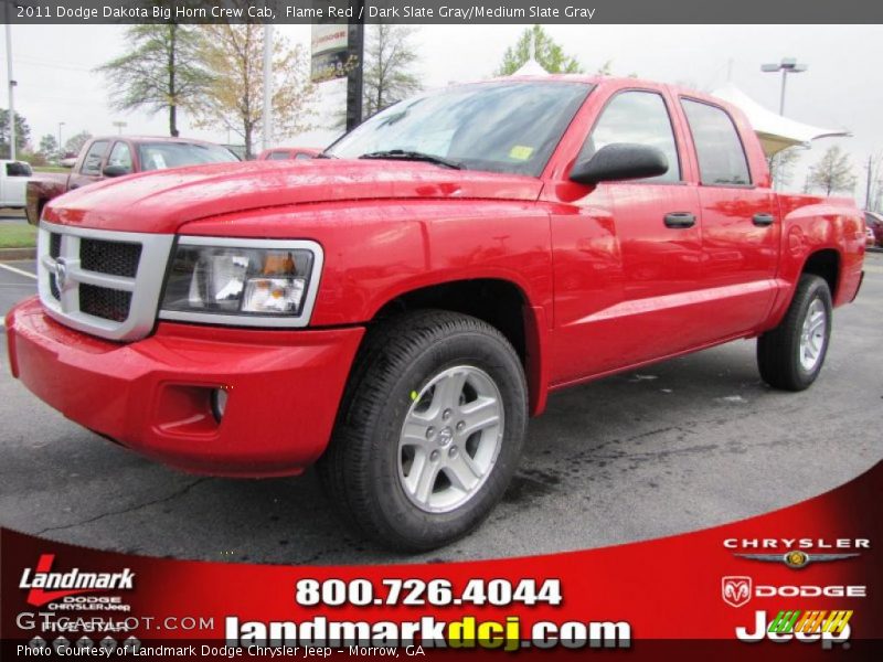Flame Red / Dark Slate Gray/Medium Slate Gray 2011 Dodge Dakota Big Horn Crew Cab